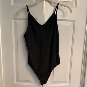 American Eagle Outfitters Dark hunter green Ribbed V-Neck bodysuit